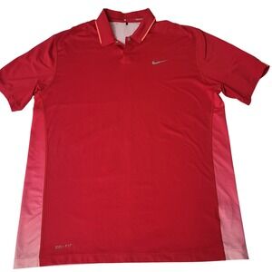 Nike Tiger Woods Collection Dri-FIT Golf Polo Shirt Men's Lg Red TPC Scottsdale